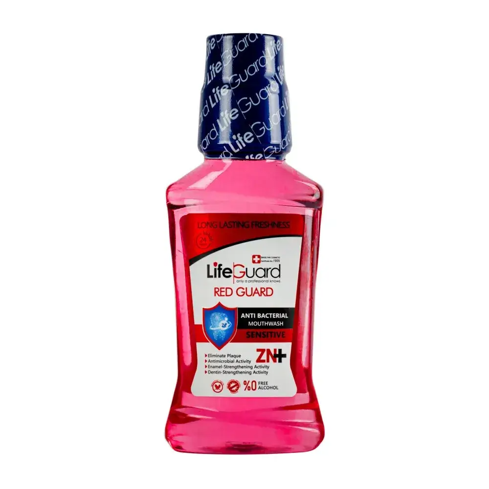 0e1029670d6f3d03805c1a49346d1df5.webp دهانشویه بزرگسال حساس (Red Guard) برند لایف گارد