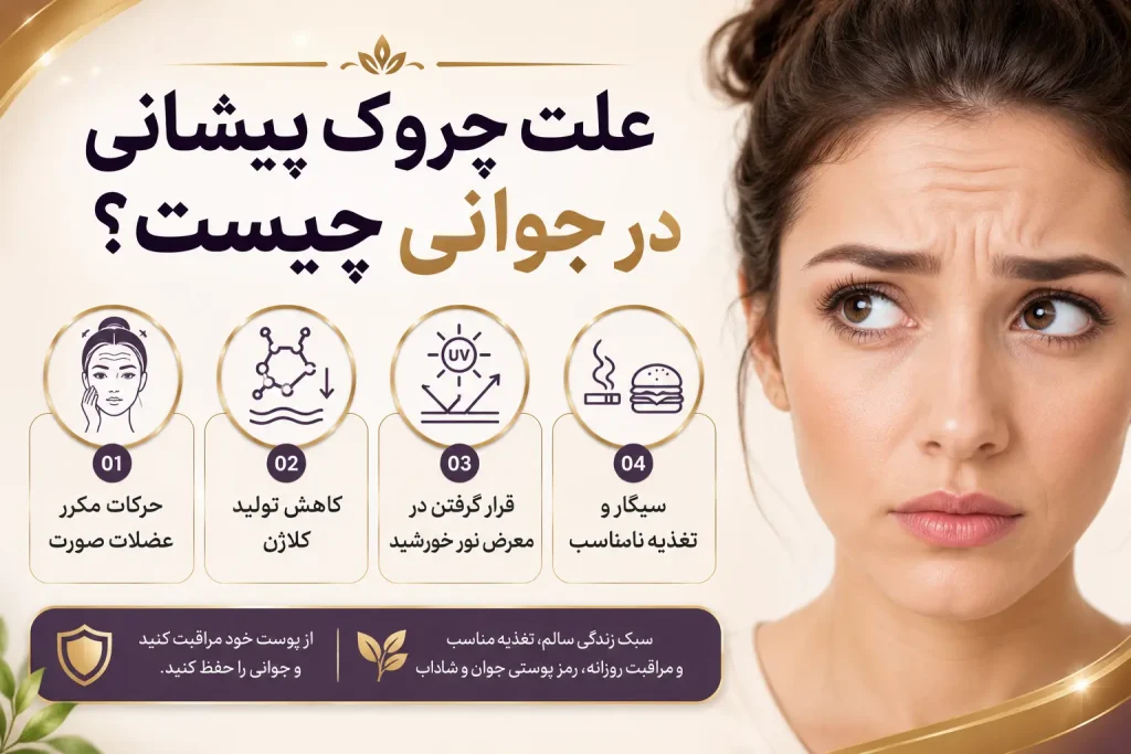علت چروک پیشانی در جوانی